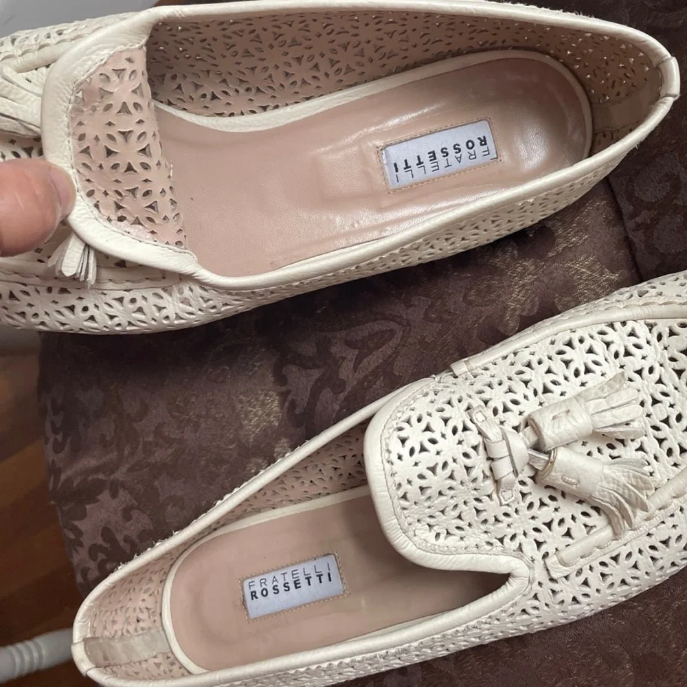 Fratelli Rossetti Cream Woven Leather Brera Loafers - Picture 10 of 14